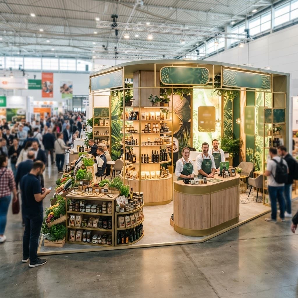 GRM Overseas stall at an international food trade fair