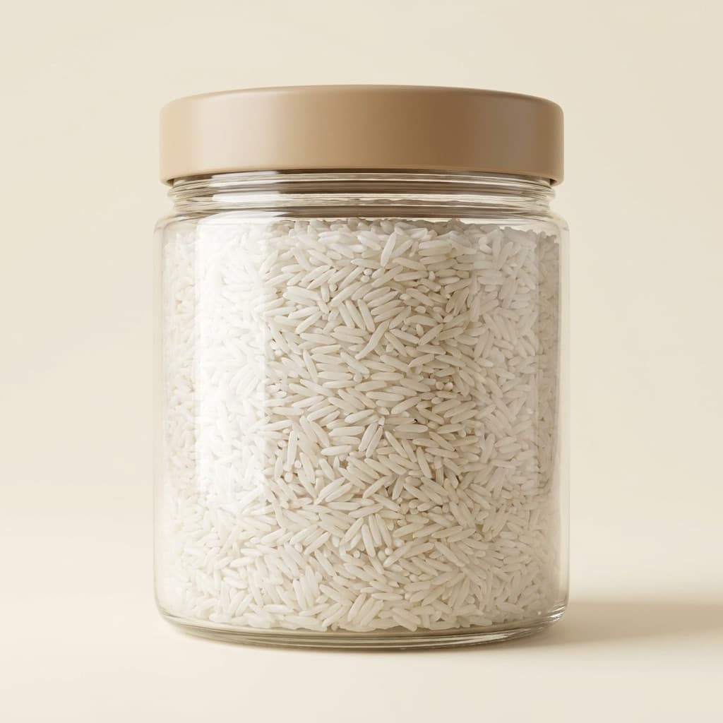 Jar Packing — unbranded rice packaging format
