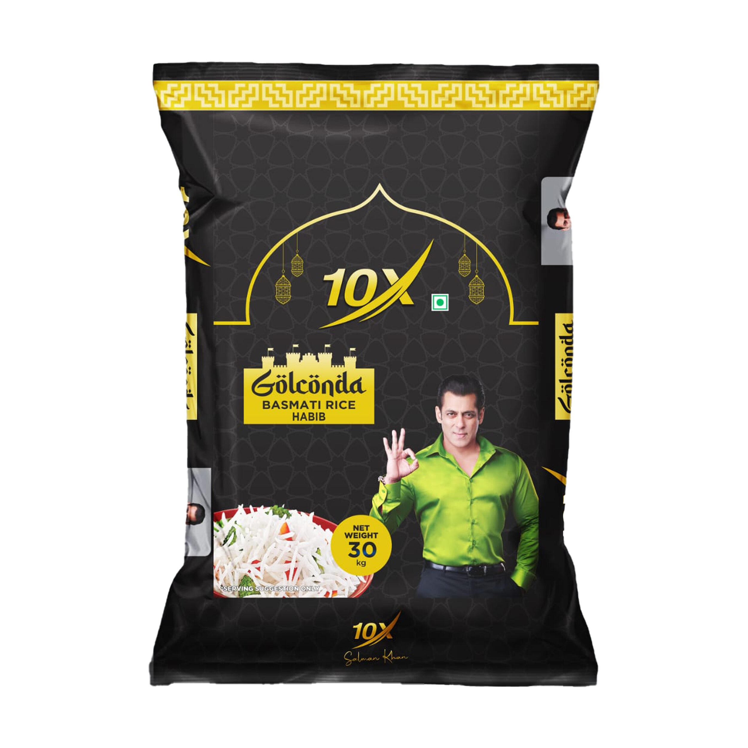 10x golconda habib basmati rice 30kg front