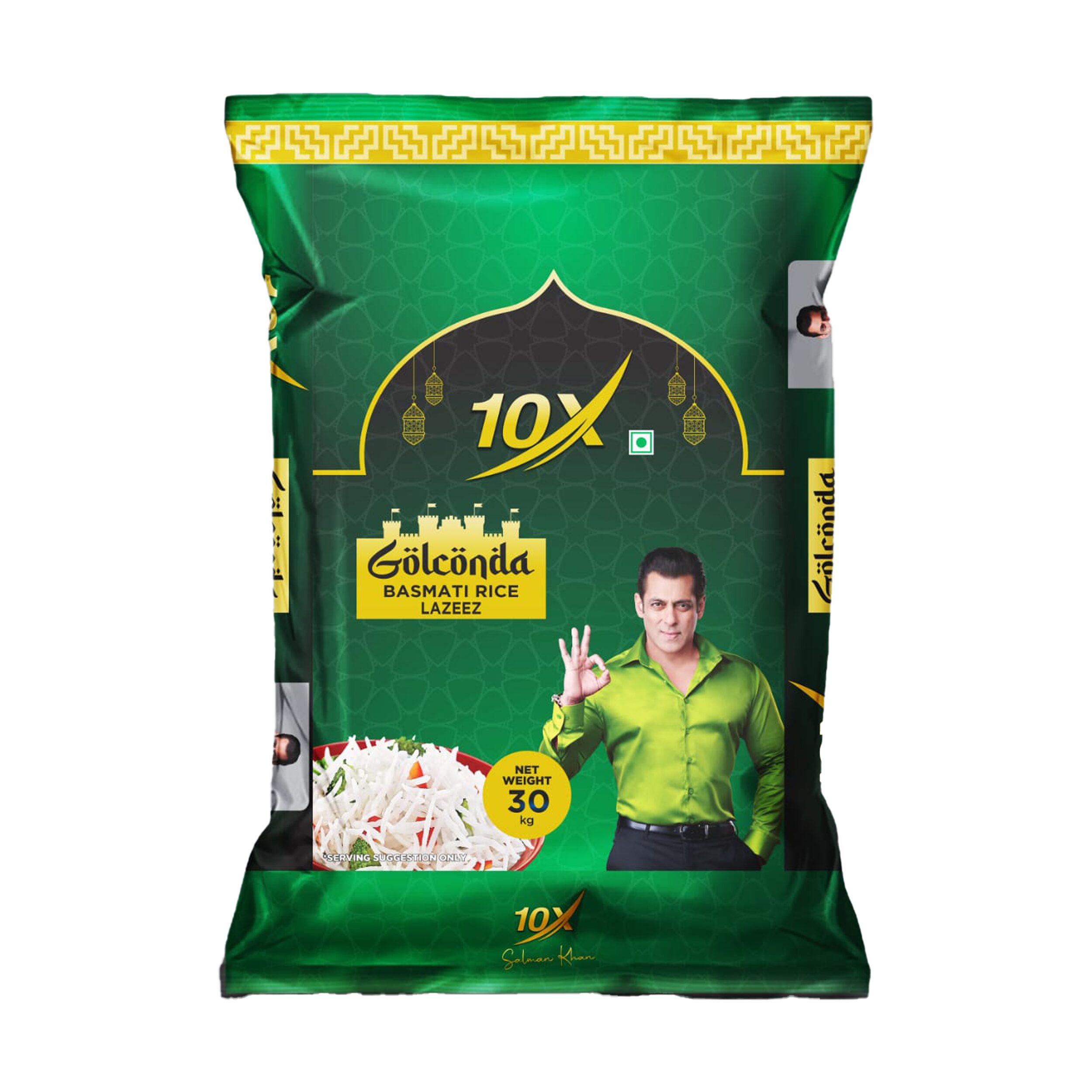 10x golconda lazeez basmati rice 30kg front