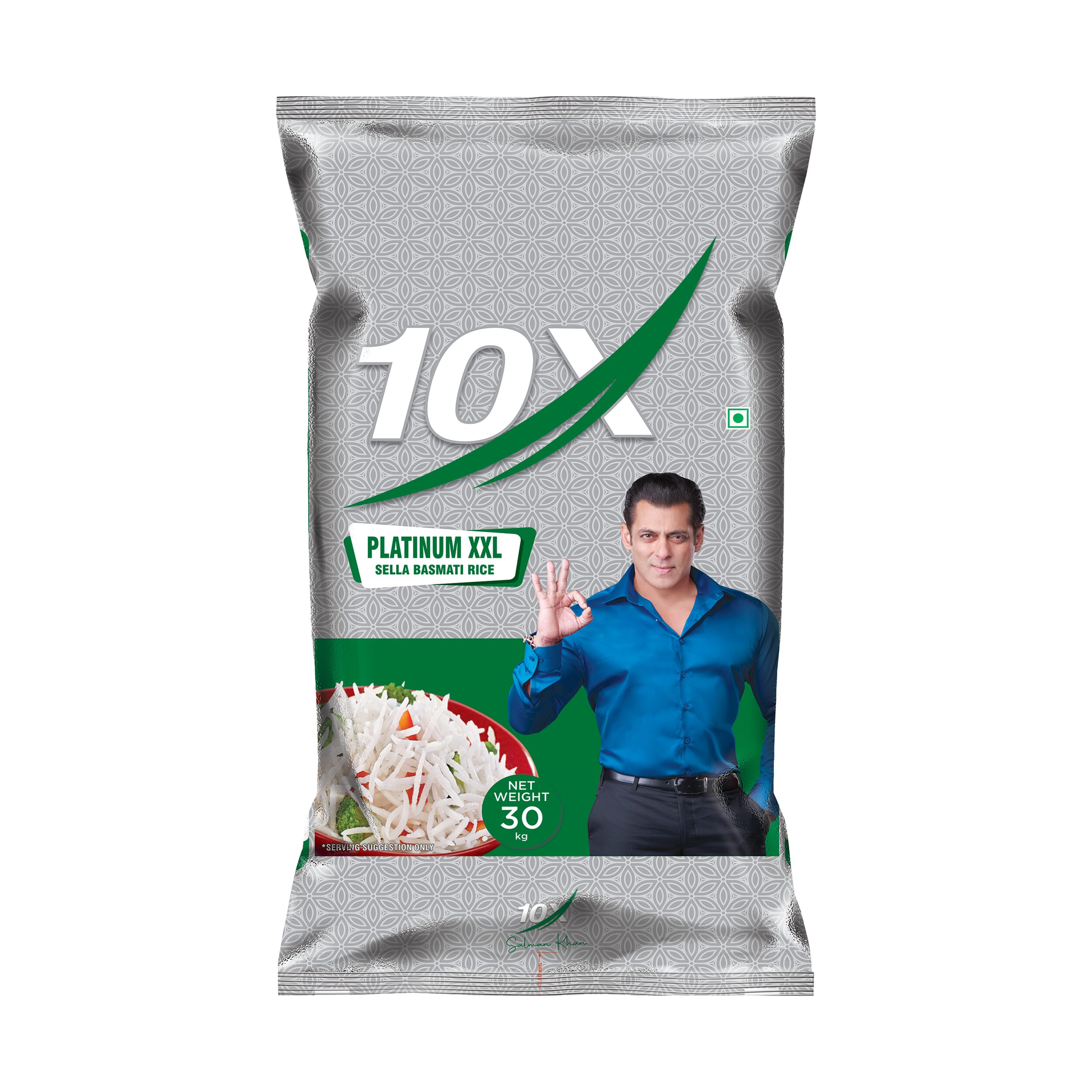 10x pletinum xxl sella basmati rice 30kg front