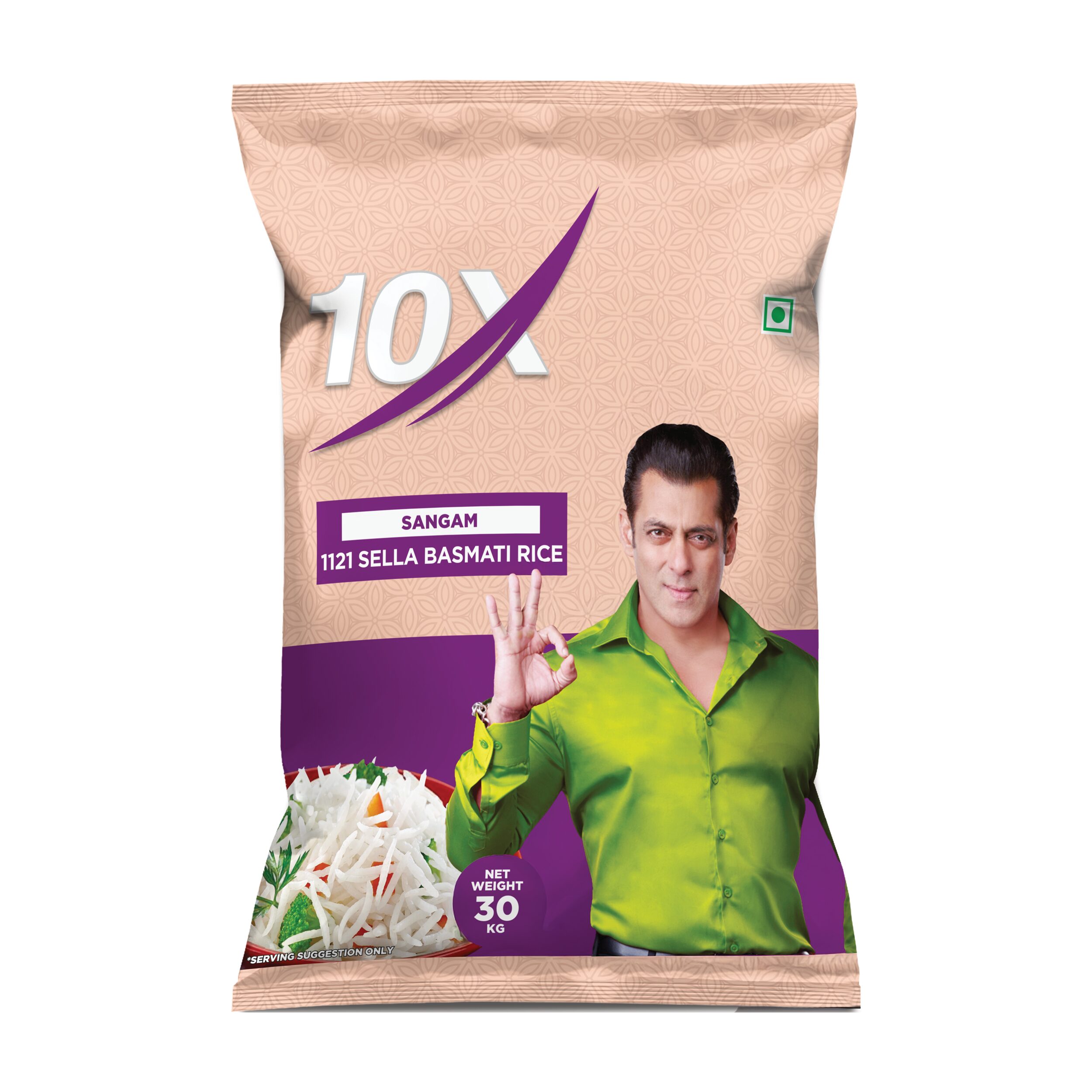 10x sangam 1121 basmati rice 30kg front